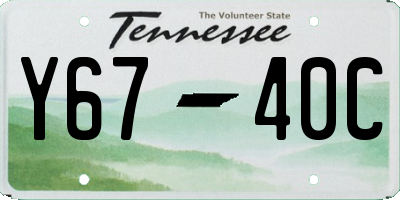TN license plate Y6740C