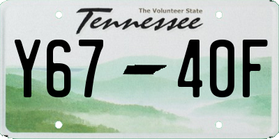 TN license plate Y6740F