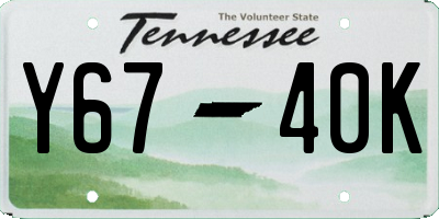 TN license plate Y6740K