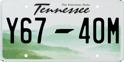 TN license plate Y6740M