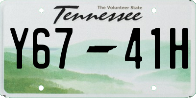 TN license plate Y6741H