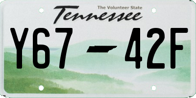 TN license plate Y6742F