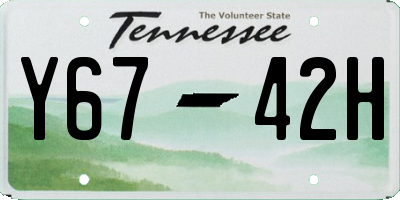 TN license plate Y6742H