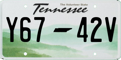 TN license plate Y6742V