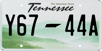 TN license plate Y6744A