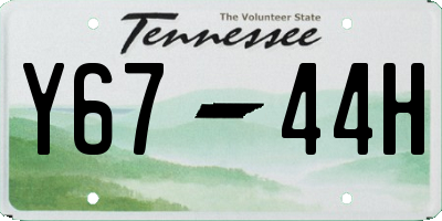 TN license plate Y6744H