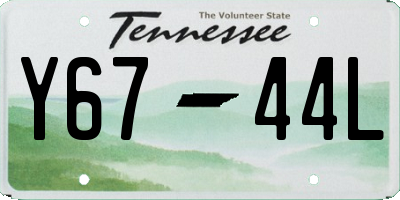 TN license plate Y6744L