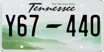 TN license plate Y6744O
