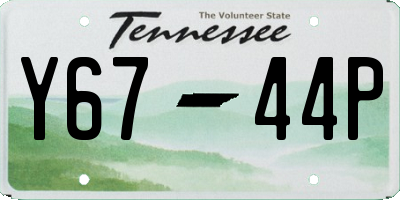 TN license plate Y6744P