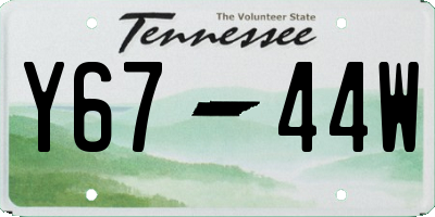 TN license plate Y6744W