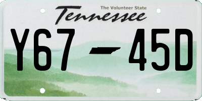 TN license plate Y6745D