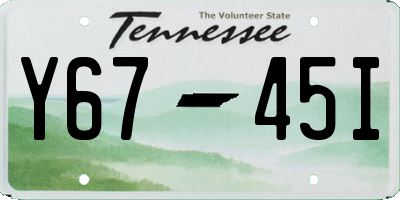 TN license plate Y6745I