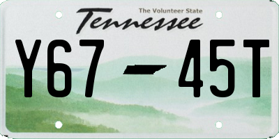 TN license plate Y6745T