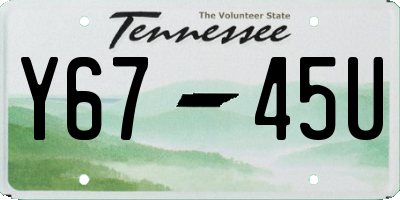 TN license plate Y6745U