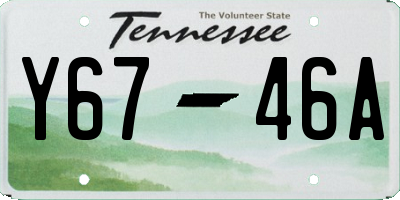 TN license plate Y6746A