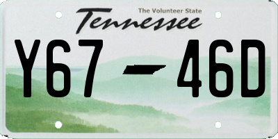 TN license plate Y6746D