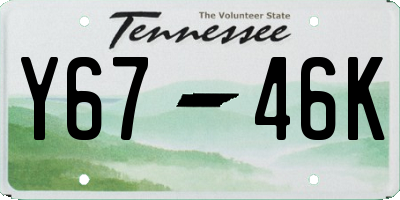TN license plate Y6746K