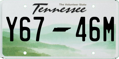 TN license plate Y6746M