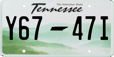 TN license plate Y6747I