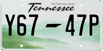 TN license plate Y6747P