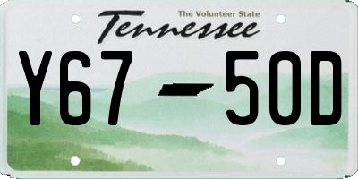 TN license plate Y6750D