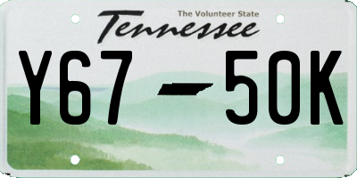 TN license plate Y6750K