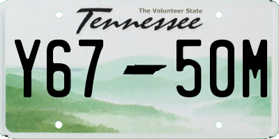 TN license plate Y6750M