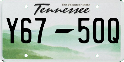 TN license plate Y6750Q