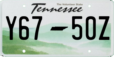 TN license plate Y6750Z