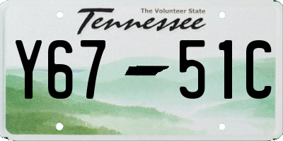 TN license plate Y6751C