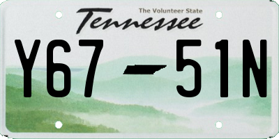 TN license plate Y6751N