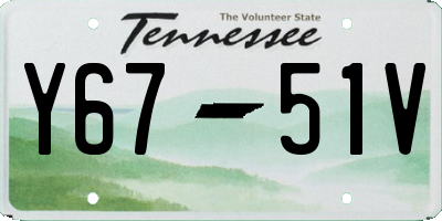 TN license plate Y6751V