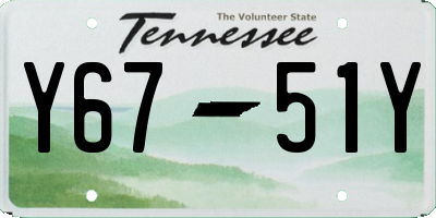 TN license plate Y6751Y