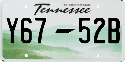 TN license plate Y6752B