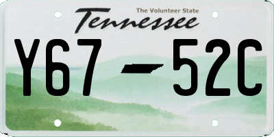 TN license plate Y6752C