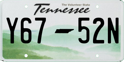 TN license plate Y6752N