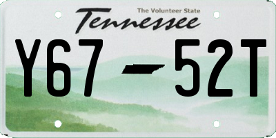 TN license plate Y6752T