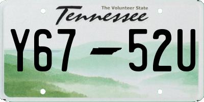 TN license plate Y6752U