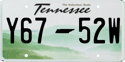 TN license plate Y6752W