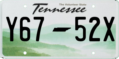 TN license plate Y6752X