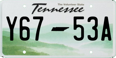 TN license plate Y6753A