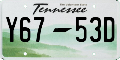 TN license plate Y6753D