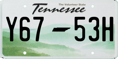 TN license plate Y6753H