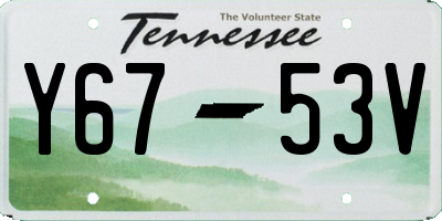 TN license plate Y6753V
