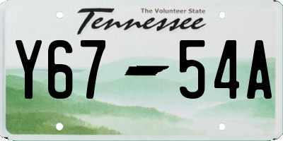 TN license plate Y6754A