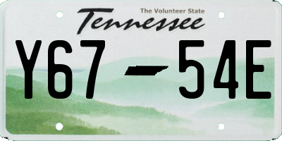 TN license plate Y6754E