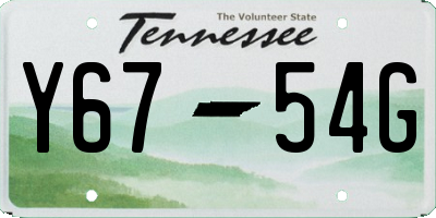 TN license plate Y6754G