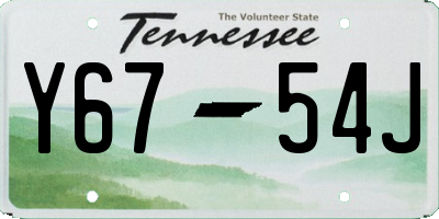 TN license plate Y6754J
