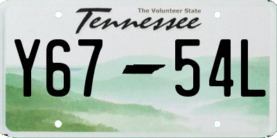 TN license plate Y6754L