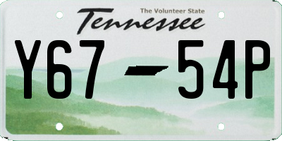 TN license plate Y6754P